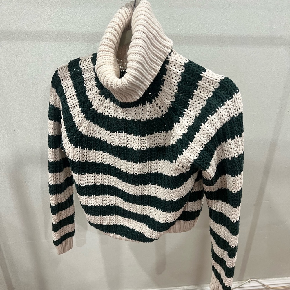 Stripped knit turtleneck